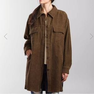 NWT Gilded Intent brown cord/blue plaid jacket